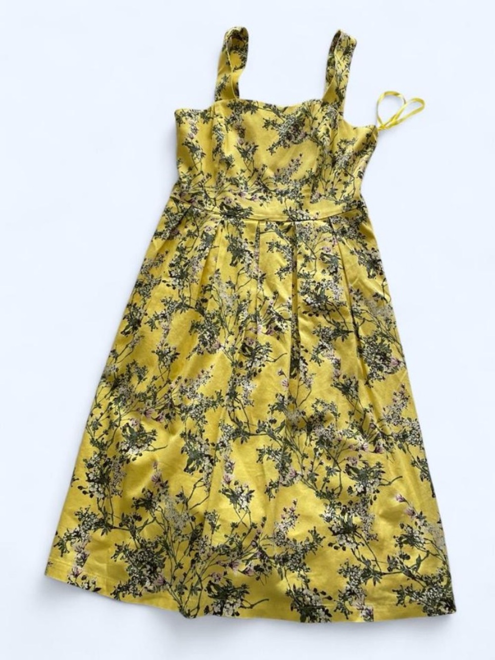 Alex Marie Yellow Floral Dress with Green and Pink Accents